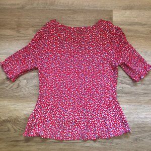 Elodie (S) Red Floral Blouse
